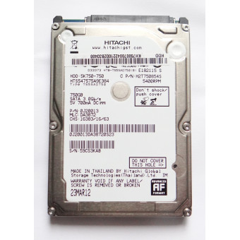 ЖД Hitachi Travelstar Z7K500 HTS54757A9E384 750Гб HDD SATA III 2.5" донор