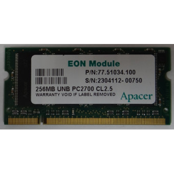 Оперативная память для ноутбука DDR1 256MB APACER UNB PC2700 CL2.5