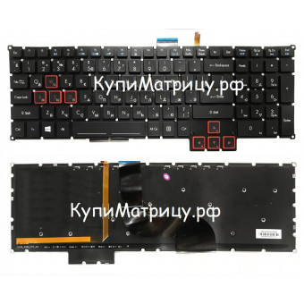 Клавиатура Acer Predator 15 17 G9-591 591R G9-592 593 G9-791 G9-592 черная без рамки с подсветкой