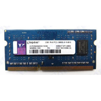 Оперативная память для ноутбука DDR3 2GB Kingston 2GB 1Rx8 PC3-10600S-9-10-B10 ACR256X64D3S13C9G