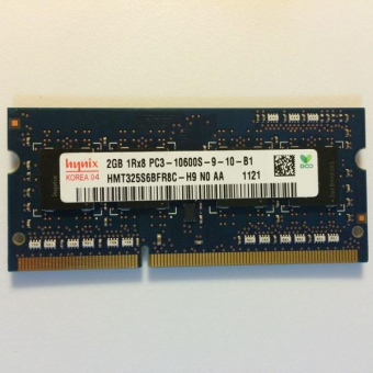 Оперативная память для ноутбука DDR3 2GB Hynix 1Rx8 PC3-10600s-9-10-b1 c разбора