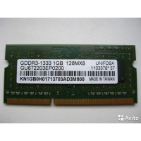 Оперативная память для ноутбука DDR3-1333 1GB 128MX8