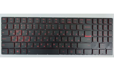 Клавиатура Lenovo Y520 Y520-15IKB черная без рамки с красной подсветкой