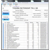 Жесткий диск Toshiba 750GB MK7559GSXP HDD с разбора