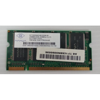 Оперативная память для ноутбука DDR2 256MB Nanya NT256D64SH8C0GM-6K PC2700S-25331