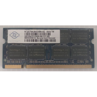 Оперативная память для ноутбука DDR2 2GB Nanya 2rx8 pc2-6400S-666-13-F1 800 с разбора